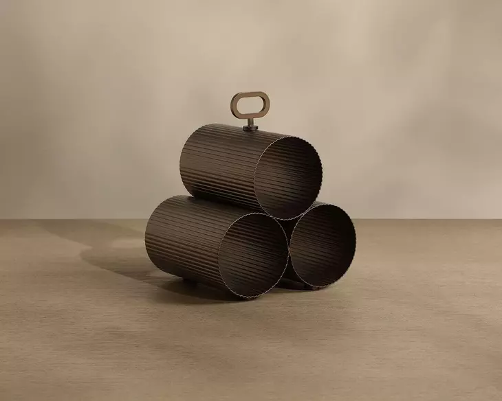 Mendocino Gold 3 Bottle Wine Rack