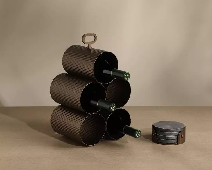 Mendocino Gold 5 Bottle Wine Rack
