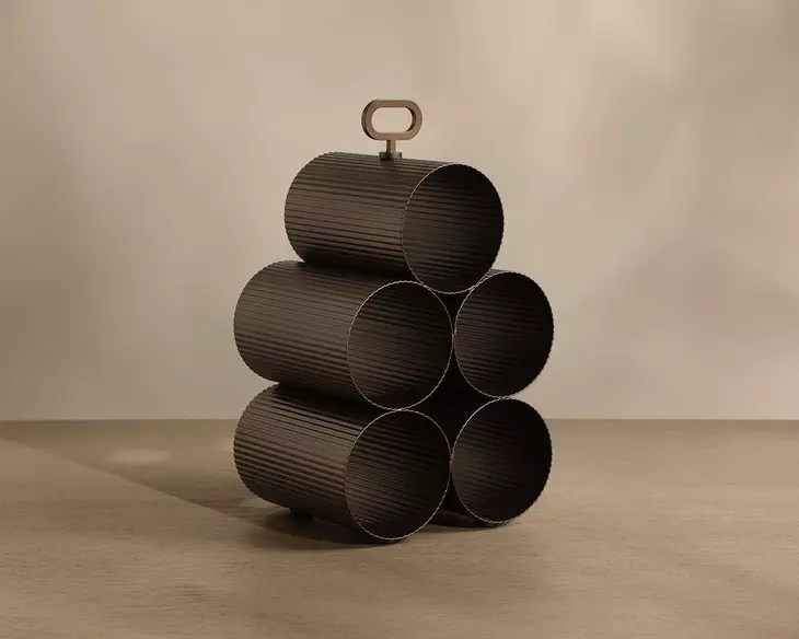 Mendocino Gold 5 Bottle Wine Rack