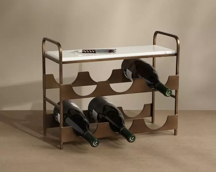 Xeniax White and Gold 6 Bottle Wine Rack