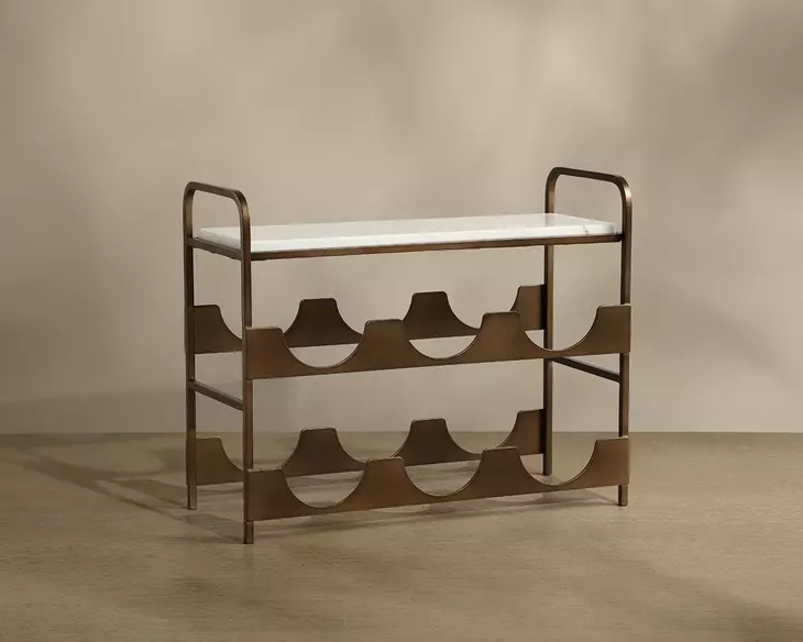 Xeniax White and Gold 6 Bottle Wine Rack