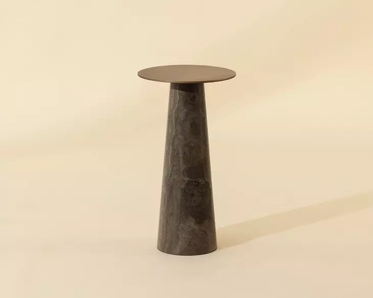 Lunara Gold and Antique Brown Round High End Table