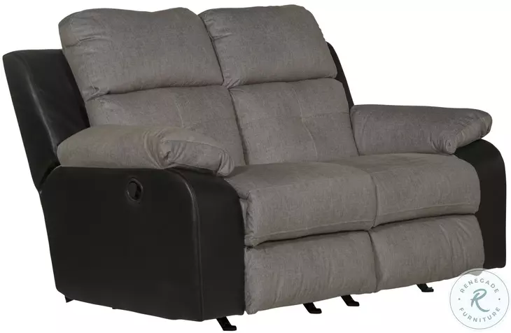 Felix Black And Granite Rocking Reclining 64" Loveseat
