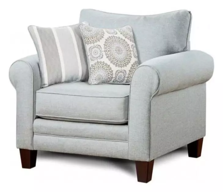 Grande Mist Gray Performance Fabric Upholstered Chair and A Half with Pillows