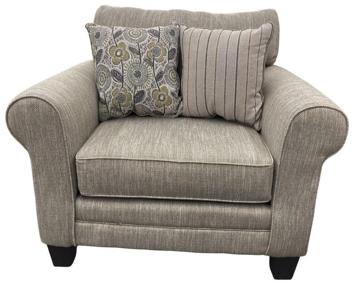 Vandy Heather Brown Upholstered Accent Chair with Throw Pillows