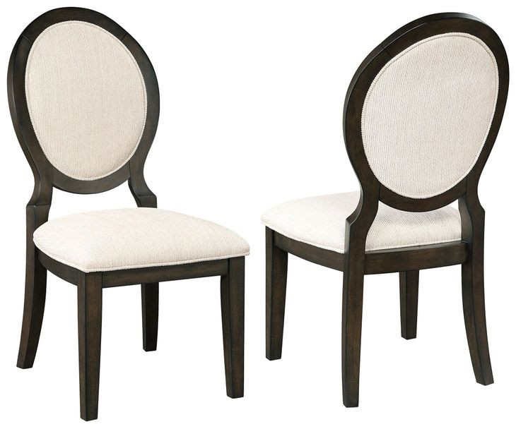 Twyla Cream and Dark Cocoa Side Chair Set of 2