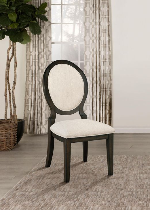 Twyla Cream and Dark Cocoa Side Chair Set of 2