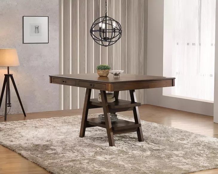 Dewey Walnut Counter Height Dining Table From Coaster | Coleman