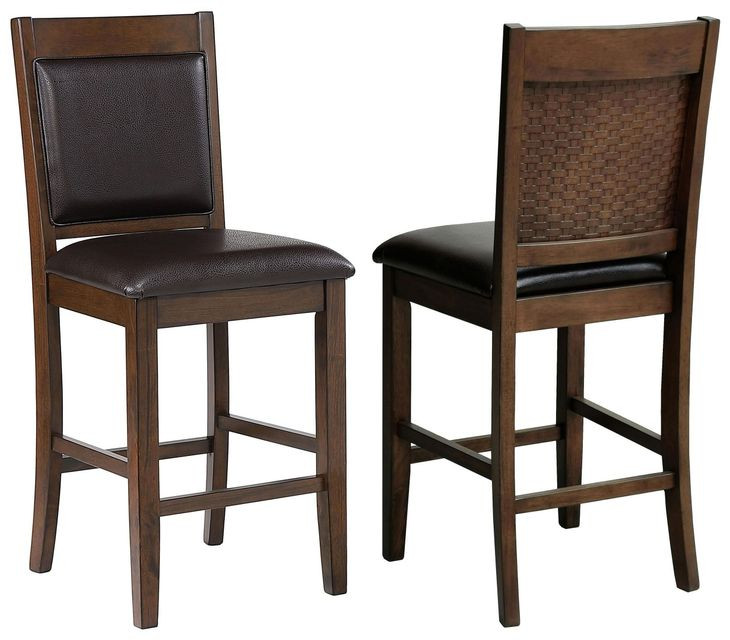Dewey Brown and Walnut Counter Height Chair Set of 2
