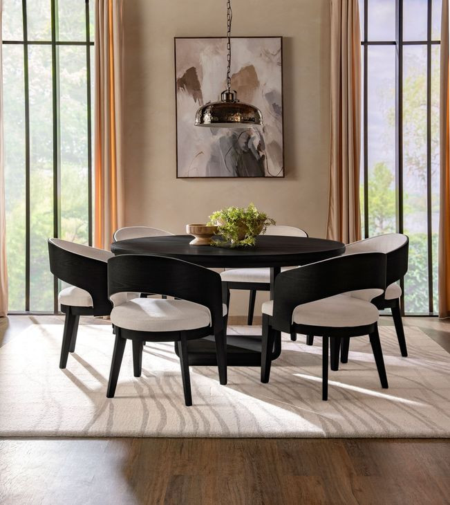 Leandro Burnished Black 60" Round Dining Table