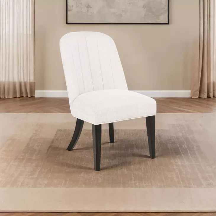 Leandro Cream Performance Fabric Upholstered Side Chair Set of 2