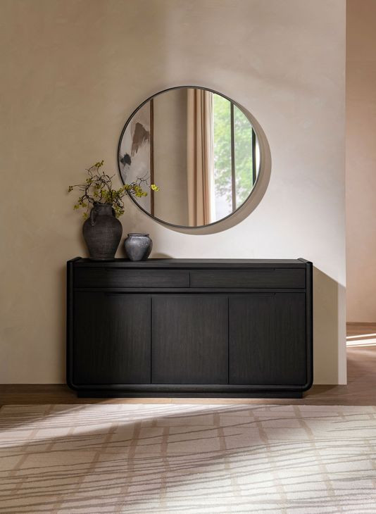 Leandro Burnished Black 3 Door Sideboard