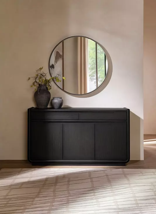 Leandro Burnished Black 3 Door Sideboard
