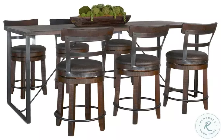 Hearthwood Haven Tobacco Leaf Swivel Counter Height Stool Set of 2