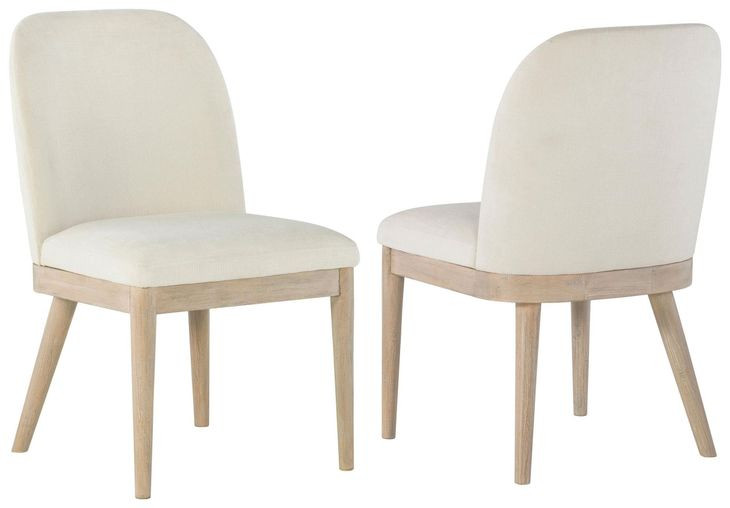 Solano Beige Upholstered Side Chair Set of 2