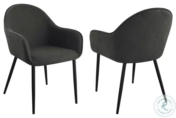 Emma Charcoal Arm Chair Set Of 2