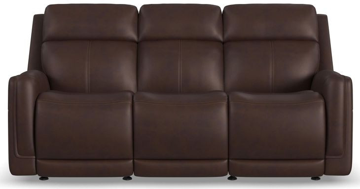 Alister Burnt Umber 82" Triple Power Glider Reclining Sofa with USB Charging and LED