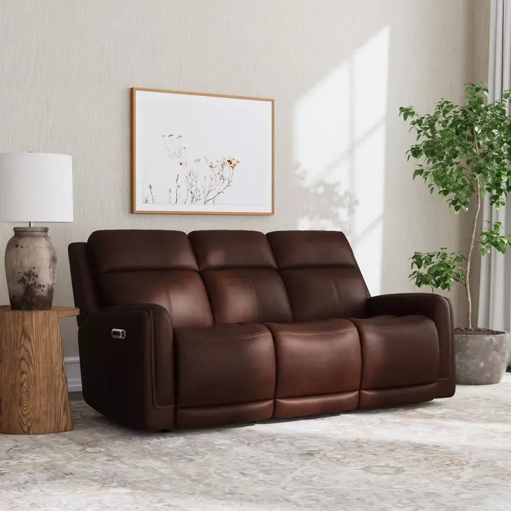 Alister Burnt Umber Triple Power Glider Reclining Living Room Set