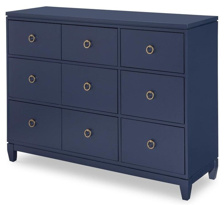Summerland Inkwell Blue 6 Drawer Dresser