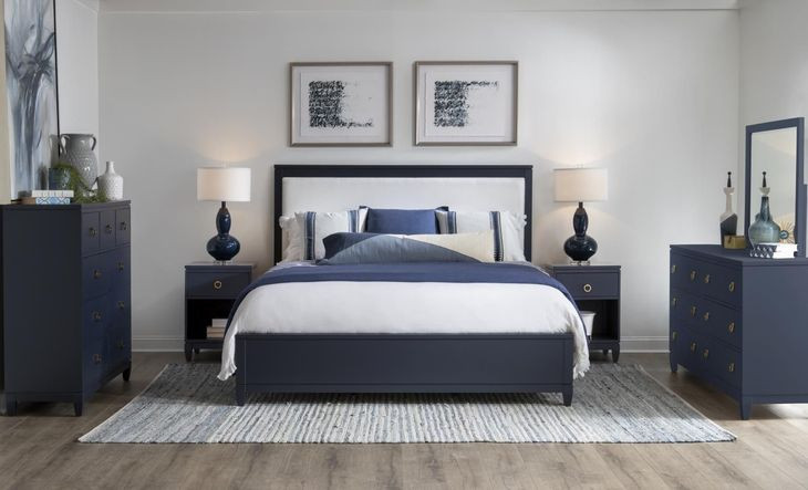 Summerland Inkwell Blue Twin Panel Bed