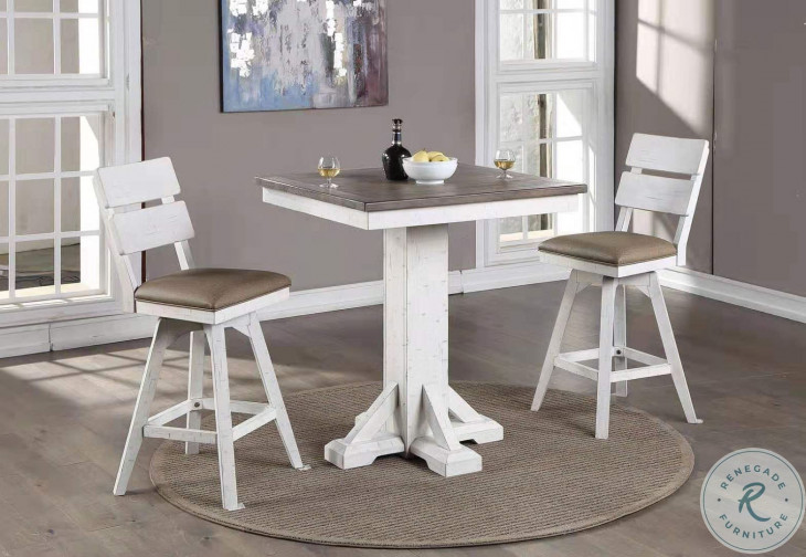 La Sierra Grey And White Bar Height Square Pub Table From ECI Furniture