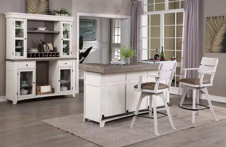 La Sierra Brown Double Panel Back Spectator Upholstered Barstool