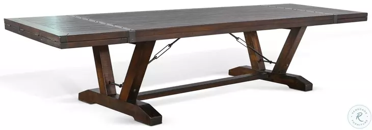 Havenstead Dark Brown 140" Extendable Rectangular Dining Table