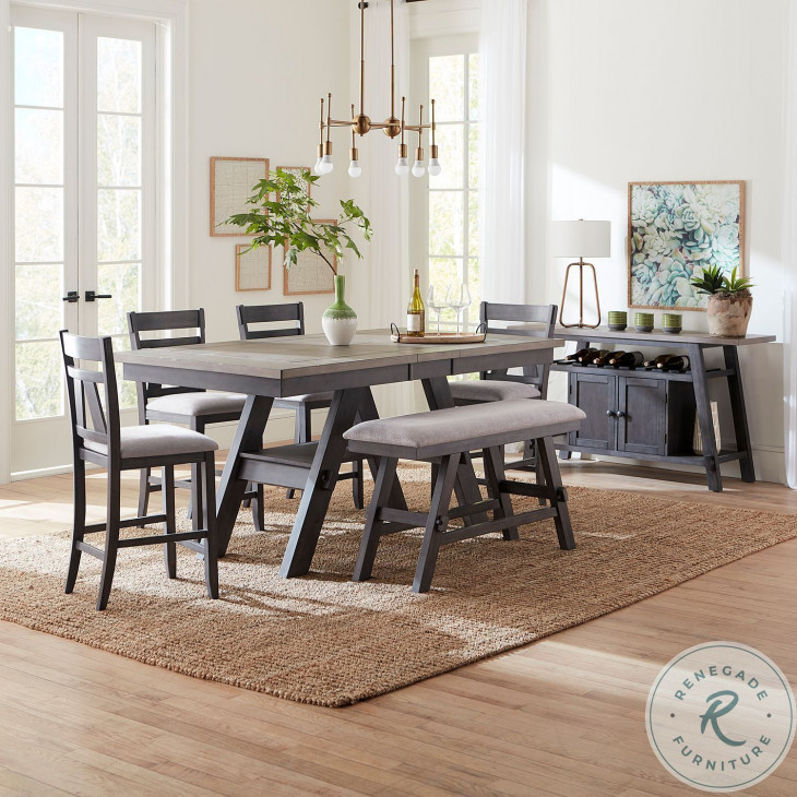 Lawson Slate Rectangular Extendable Counter Height Dining Room Set from