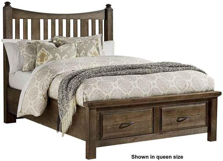 Maple Road Maple Syrup Slat Storage Poster Bedroom Set