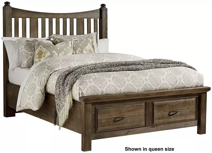 Maple Road Maple Syrup Slat Storage Poster Bedroom Set
