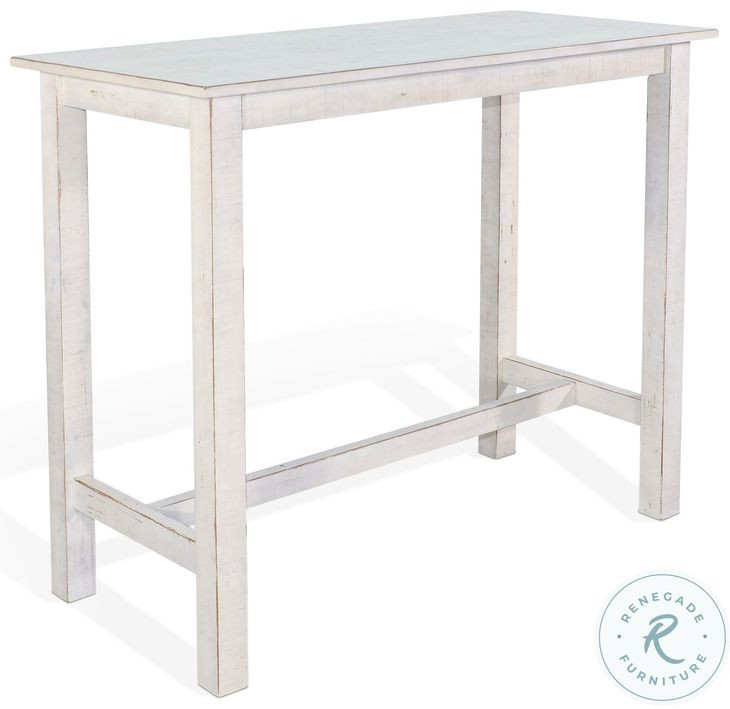 Seabright White Rectangular Pub Table