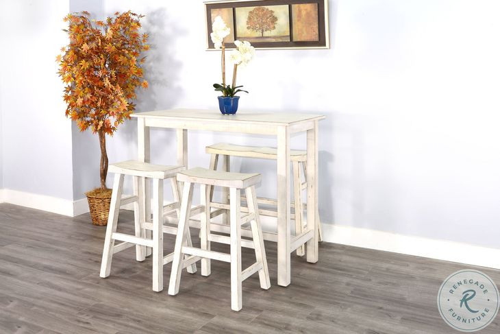 Seabright White Rectangular Pub Table