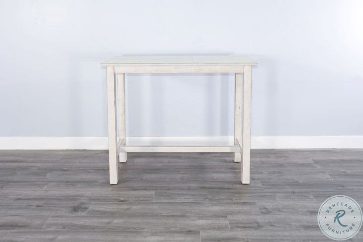 Seabright White Rectangular Pub Table