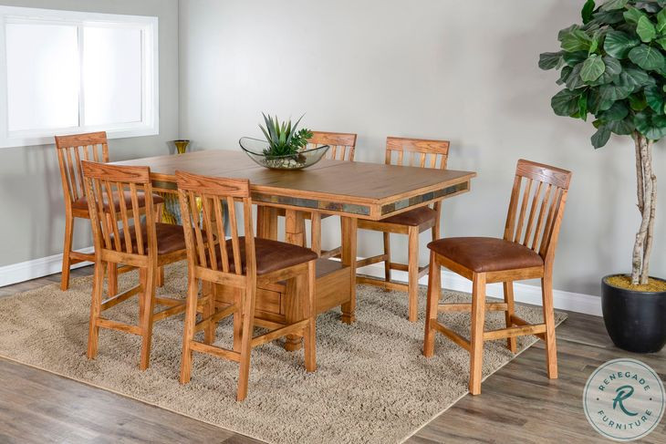 Maple Haze Beige 72" Extendable Rectangular Adjustable Height Storage Dining Table