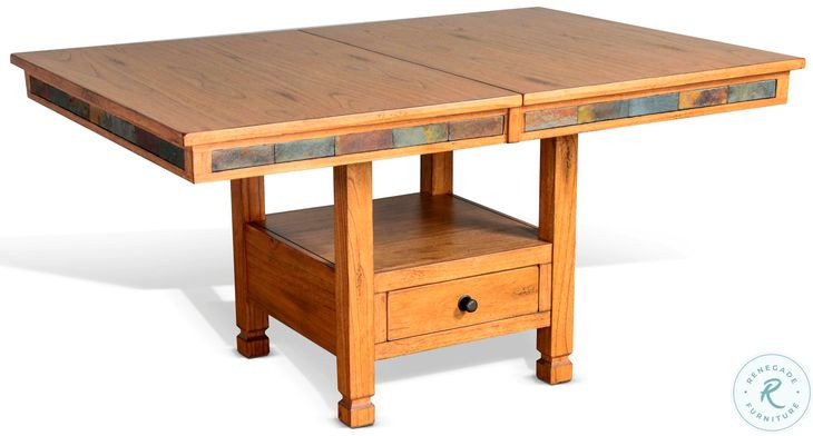 Maple Haze Beige 72" Extendable Rectangular Adjustable Height Storage Dining Table