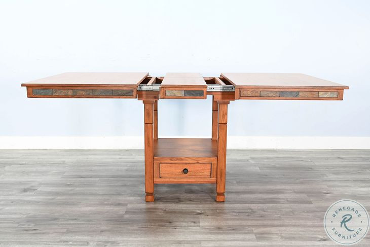 Maple Haze Beige 72" Extendable Rectangular Adjustable Height Storage Dining Table