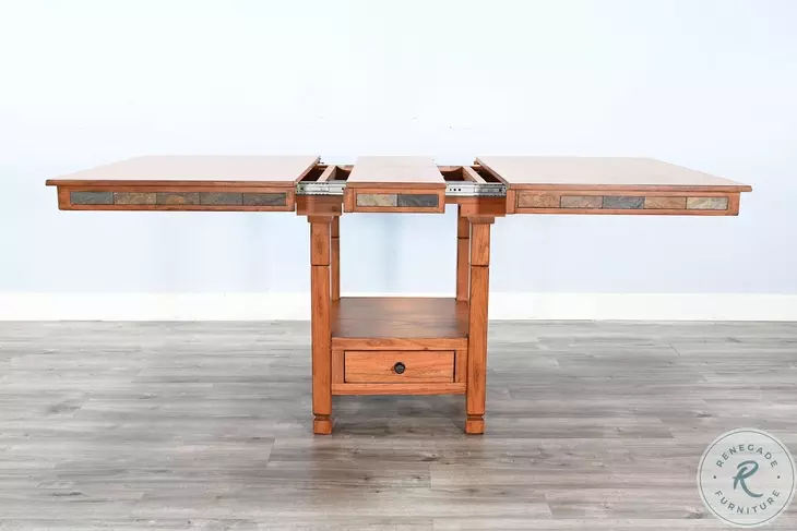 Maple Haze Beige 72" Extendable Rectangular Adjustable Height Storage Dining Table