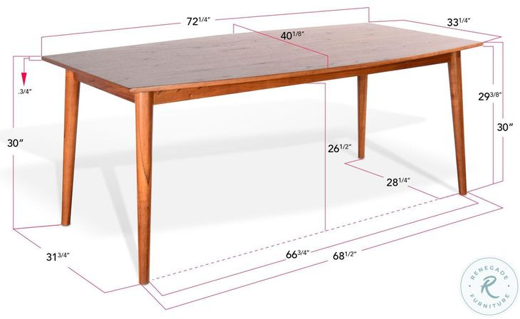 Cinnamon Mindi Medium Brown 72" Rectangular Dining Table
