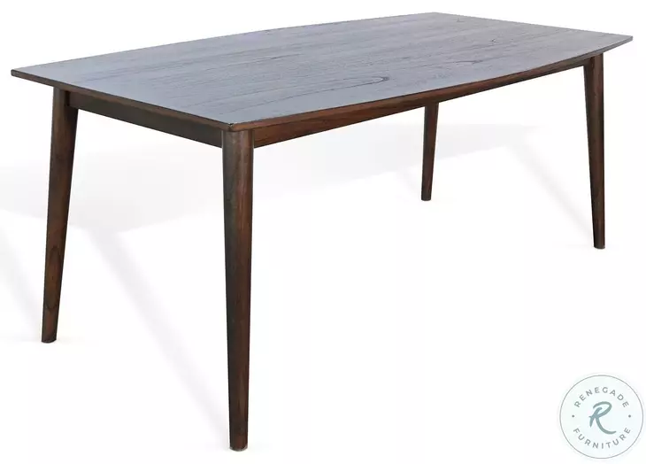 Rustic Refined Dark Brown 72" Rectangular Dining Table