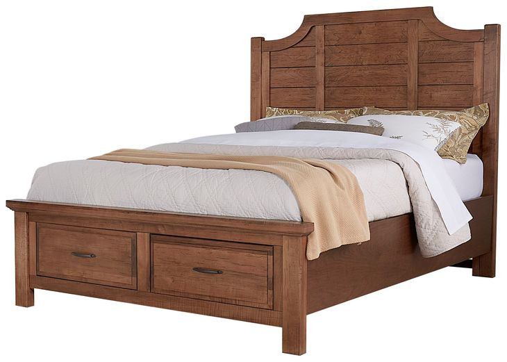 Maple Road Antique Amish Scalloped Storage Panel Bedroom Set