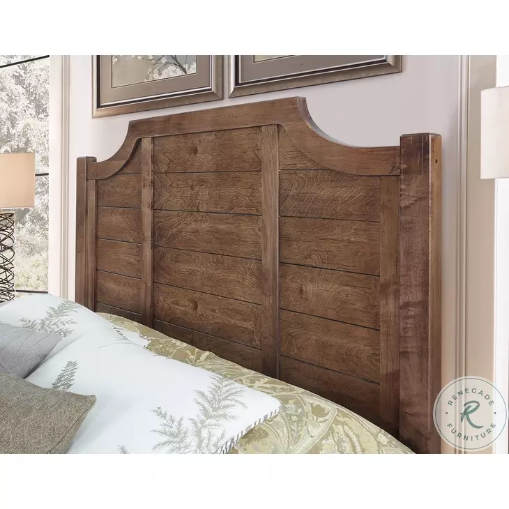 Maple Road Antique Amish Queen Scalloped Low Profile Bed