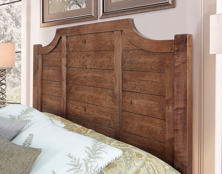 Maple Road Antique Amish King Scalloped Storage Panel Bed