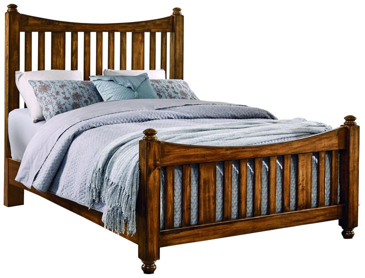 Maple Road Antique Amish King Slat Poster Bed