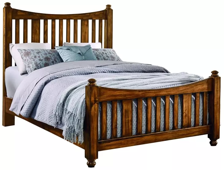 Maple Road Antique Amish King Slat Poster Bed
