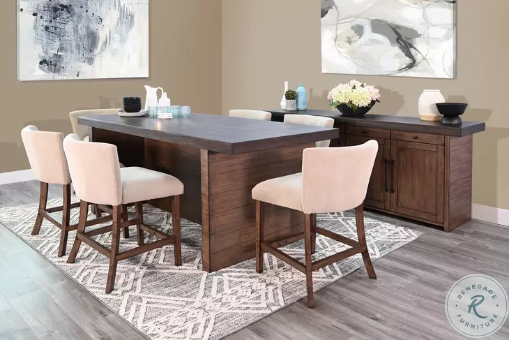 Autumn Echo Dark Brown 86" Rectangular Counter Height Dining Table
