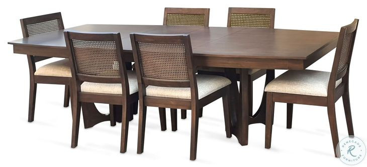 Maple Haze Coffee Bean Cane Back Dining Chair Set of 2