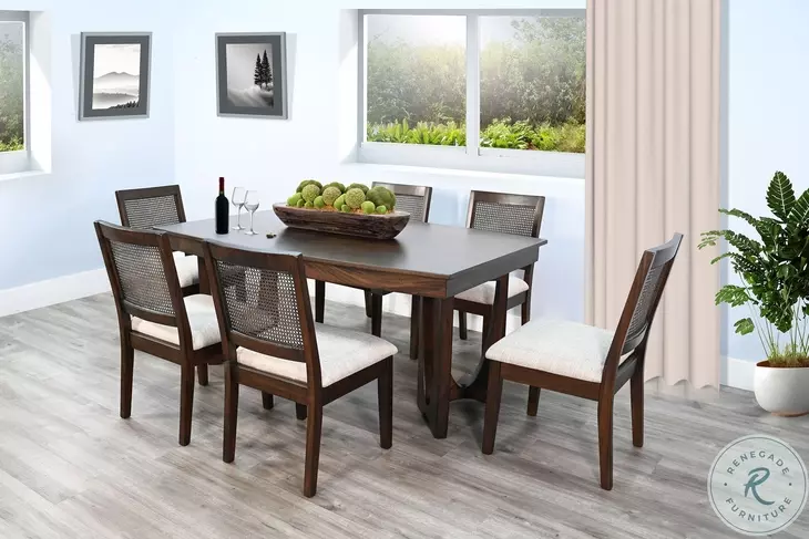 Rustic Refined Dark Brown Noah Extendable Rectangular Dining Room Set