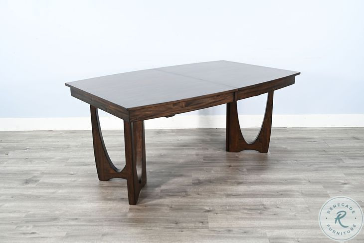 Rustic Refined Dark Brown 96" Extendable Rectangular Dining Table