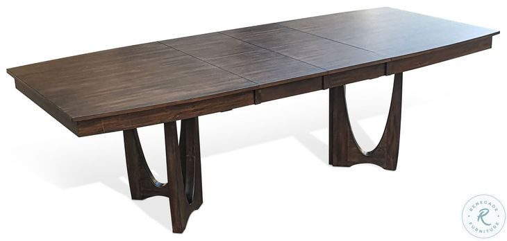 Rustic Refined Dark Brown 96" Extendable Rectangular Dining Table