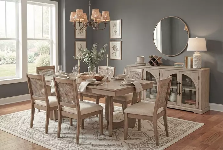 Walton Beige Upholstered Dining Chair Set of 2
